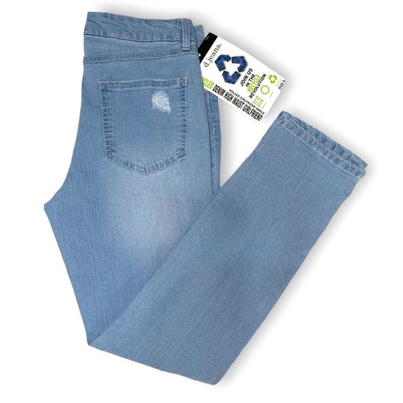 d. jeans Pants - d. jeans Recycled Denim High Waist Rolled Girlfriend Ankle
